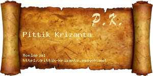 Pittik Krizanta névjegykártya